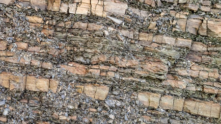 Rocky wall as natural background. Copy space.