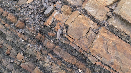 Rocky wall as natural background. Copy space.