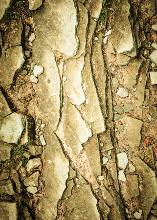Rocks on ground as nature background. Copy space.の写真素材