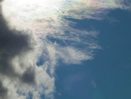 Sun hidden behind dark clouds. Copy space.の写真素材