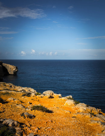 Landscape of Marfa Peninsula. North part of Malta.の写真素材