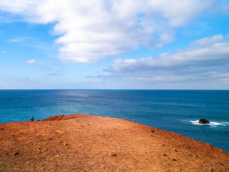 Cliff near Popagayo Beach. Lanzarote Island. Canarian Archipelago. Popular touristic attraction.の写真素材