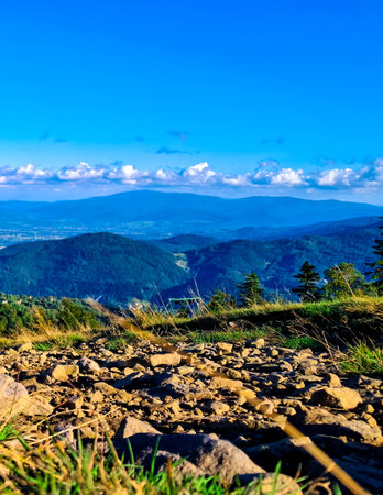 Beskides Mountains in Poland. View from Klimchok Mountain.