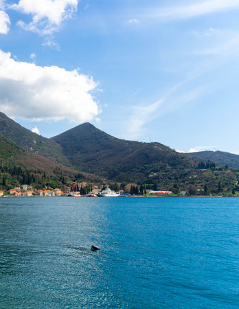 Small village on the coast of Kotorska Bay. Montenegro.の写真素材