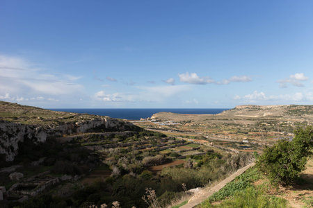 Landscape of Marfa Peninsula. North part of Malta.の写真素材