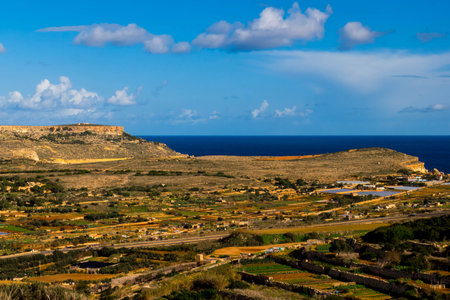 Landscape of Marfa Peninsula. North part of Malta.の写真素材