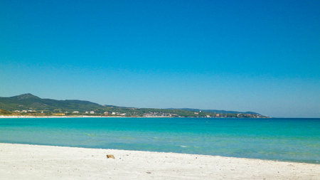 A beautiful sandy beach in Vada. As you can see in the picture, here you will also find turquoise water and snow-white sand.の写真素材