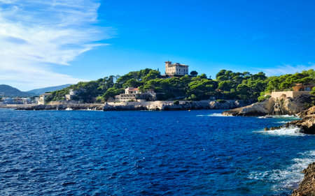 The rocky shores of Mallorca near Cala Ratjada. Hot summer on an island paradise.