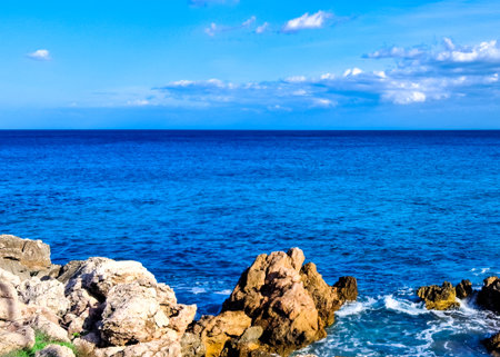 Coast of Mallorca Island at sunny day. Mallorca is a popular touristic direction.の写真素材