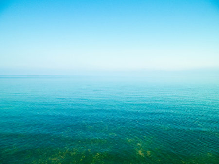 Black Sea water as nature background. Copy space, toned image.の写真素材