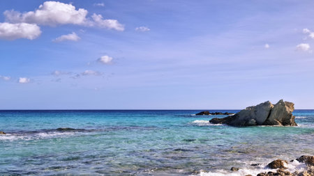 Rock formations on the coast of Mallorca. Amazing, pure nature of this tropical island.