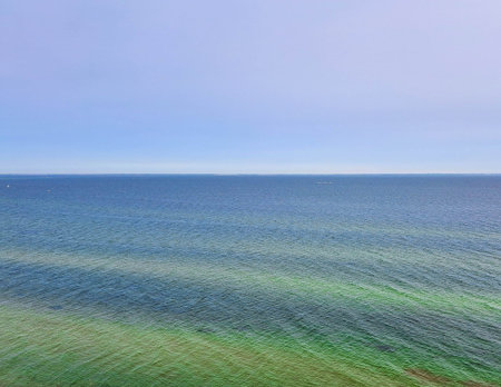 Natural beauty of Baltic Sea at morning. Northern Poland.
