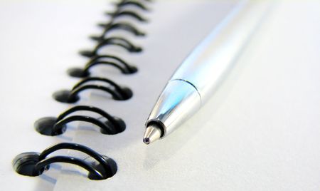 Notebook and penの写真素材