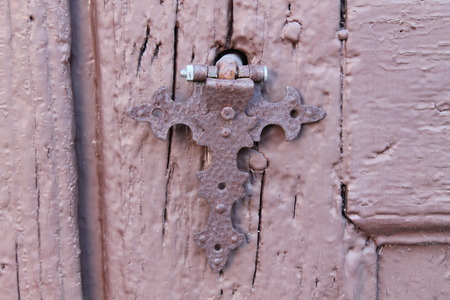 Wooden panel background, cracked texture, old surfaceの写真素材