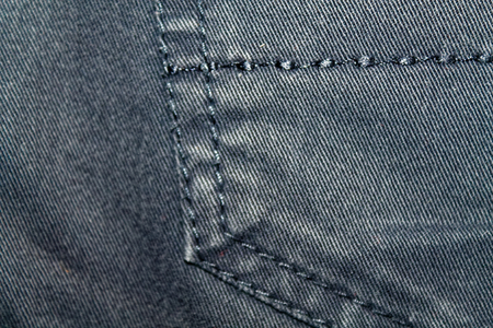Obsolete blue jeans pocket Denim texture, macro background for web site or mobile devices