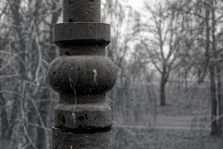 Electrical posts on concrete middle part with steel bearing.