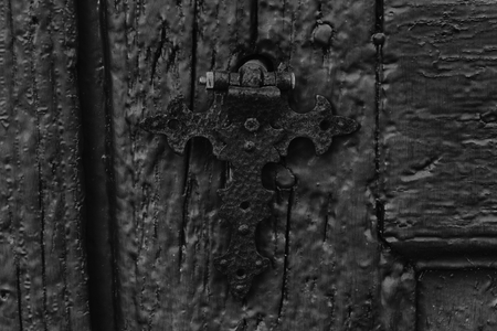 Monochrome Wooden panel background, cracked texture, old surfaceの写真素材