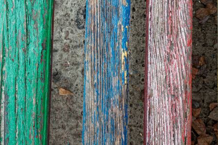 Plank wooden colorful structure for texture or backgroundの写真素材