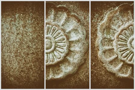 Ornate stone texture, circle rock shape, background for web site or mobile devices .