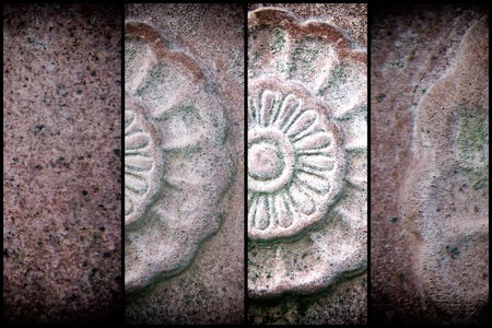 Ornate stone texture, circle rock shape, background for web site or mobile devices .