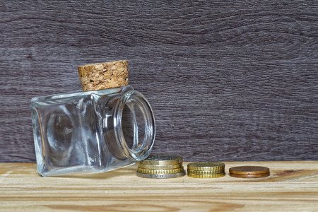 Idea in business casual stacking money as concept for success or savings, investment and accounting.の写真素材