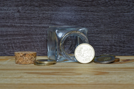 Idea in business casual stacking money as concept for success or savings, investment and accounting.の写真素材