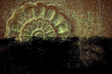 Grunge Ornate stone texture, circle rock shape, background for web site or mobile devices.