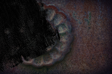 Grunge Ornate stone texture, circle rock shape, background for web site or mobile devices .