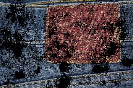 Grunge Perspective and closeup view to abstract space of empty light blue natural clean denim...