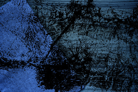 Grunge dirty Ultra blue Linen fabric surface for mock-up or designer use, book cover sample swatch.の写真素材