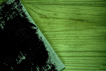 Ultra green Linen fabric surface for mock-up or designer use, book cover sample swatch.の写真素材