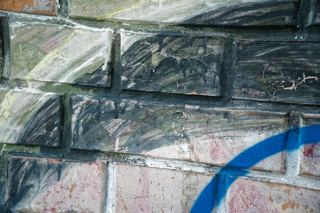 Grunge brick painted block wall, stone texture.の写真素材