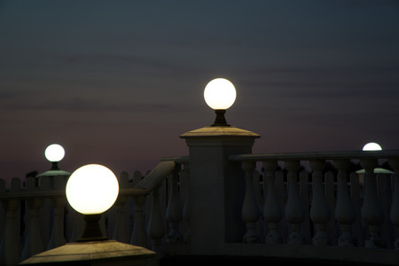 Streetlight halogen lamp, night illuminationの写真素材