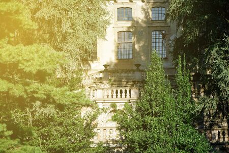 Milano, Italy - September, 27, 2018: Abandoned Old Villa in forest, house with ghost horror concept.
