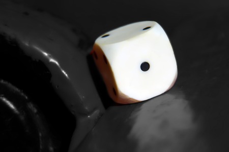 Close-up dice with defocused background, chance for winning.の写真素材