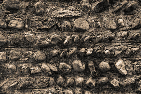 Old stone wall, grunge technique texture, rock rough surfaceの写真素材