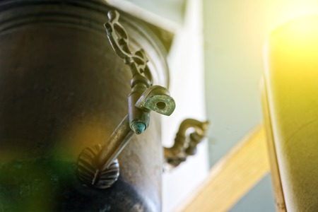 Samovar in Old vintage style. Antique samovar for teaの写真素材