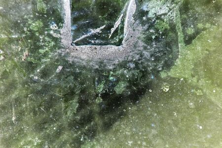 Quetzal Green colored concrete wall, stone surface.の写真素材
