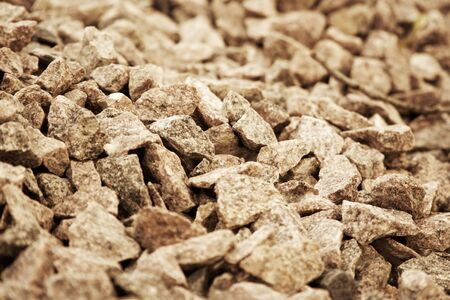 Road gravel and granite gravel texture. Crushed Gravel background. Pile of Stones texture. Industrial coals.の写真素材