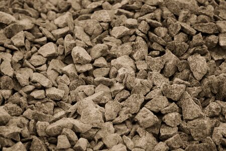 Road gravel and granite gravel texture. Crushed Gravel background. Pile of Stones texture. Industrial coals.の写真素材