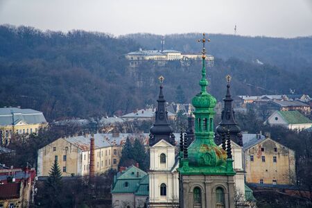 Church dome tower in Lviv, the European city of Culture.