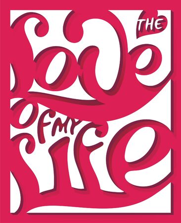 illustration lettering cut from white paper on red backgroundのイラスト素材