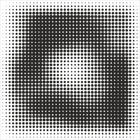 Halftone pattern background texture, round spot shapes, vintage or retro graphic, usable as decorative element.のイラスト素材