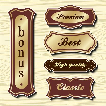 set design elements vector sample labels badges shapes shields bordersのイラスト素材
