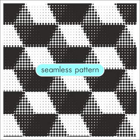 Monochrome seamless vector patterns with halftone dots for wallpaper, pattern fills, web page background, surface texture.のイラスト素材