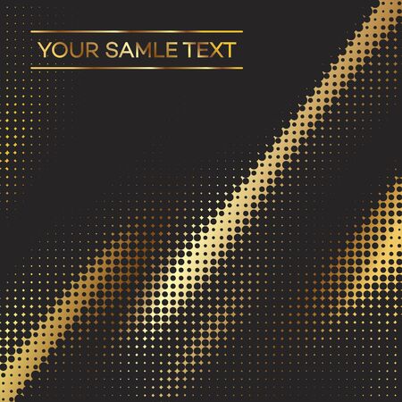 Halftone pattern gold background texture, round spot shapes, vintage or retro graphic.のイラスト素材