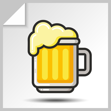 Beer icon for alcohol beverage menu. Vector Isolated flat colorfull illustration.のイラスト素材