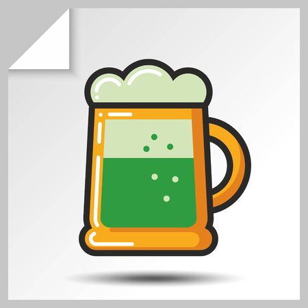 Beer icon for alcohol beverage menu. Vector Isolated flat colorfull illustration.のイラスト素材