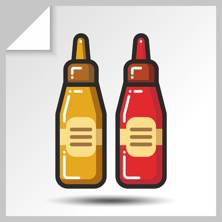 Fast food icon and beverages for menu. Vector Isolated flat colorfull illustration.のイラスト素材