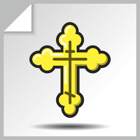 Christianity cross icon. Vector Isolated flat colorful illustration.のイラスト素材